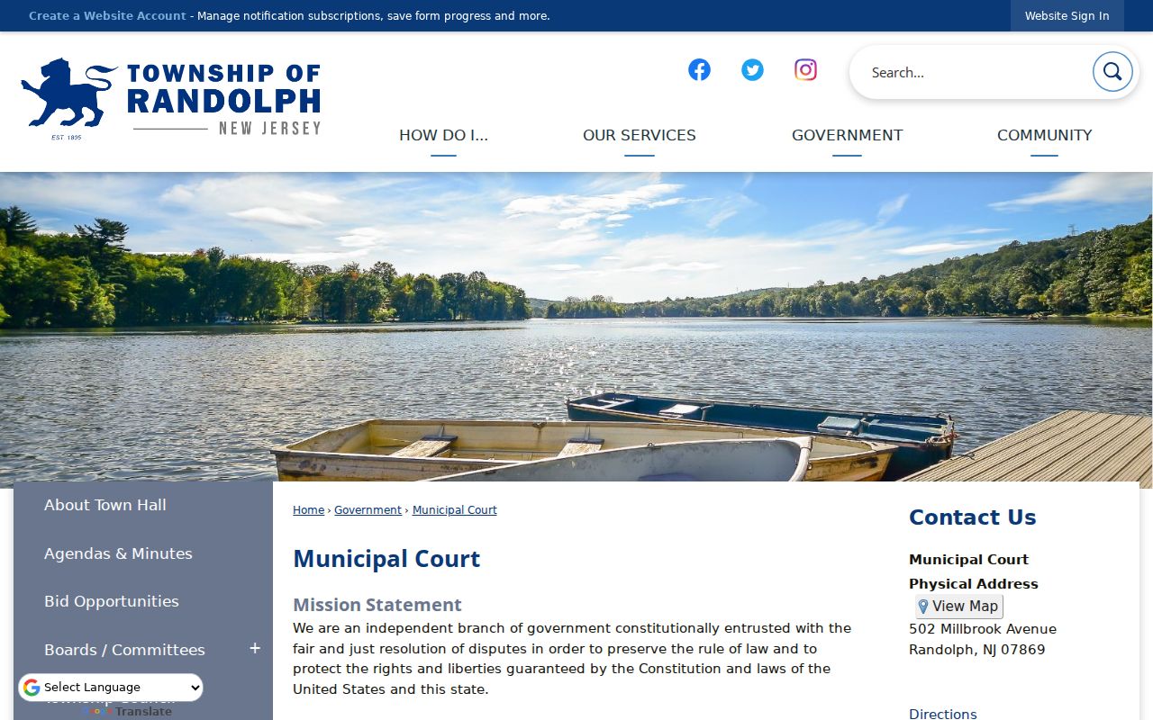 Randolph criminal history Municipal Court records source