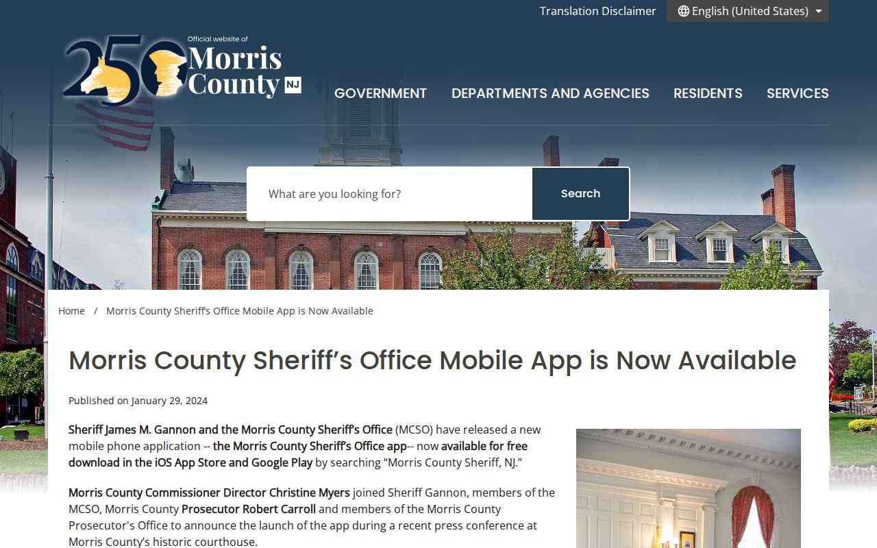 Morris County sex offender check through the official sheriff app