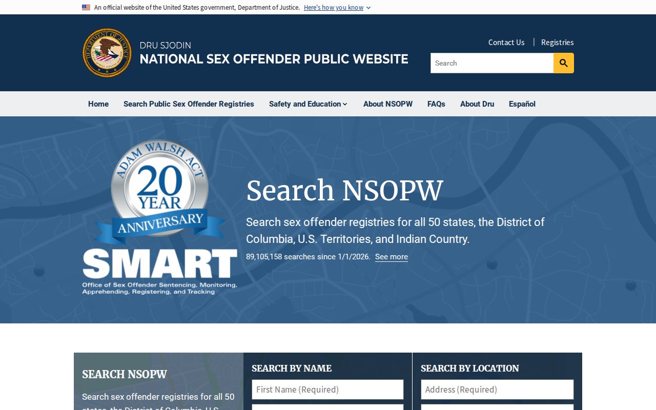 Morris County sex offender check through the national NSOPW registry